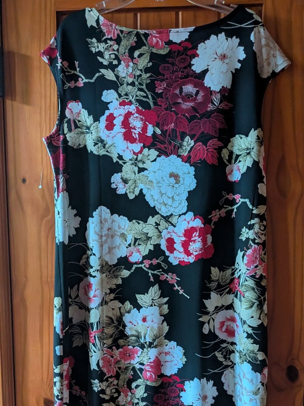 Chico's Black & Red Floral Dress-Size Size 1 - Picture 2 of 4